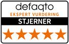Defaqto stjerner er ekspertvurderinger basert på fakta, ikke meninger.